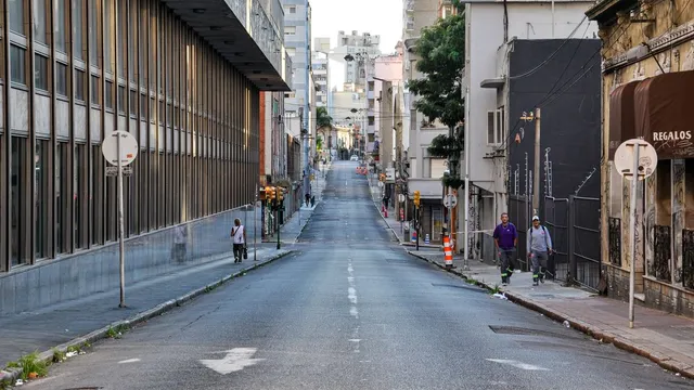 Una calle del centro de Montevideo