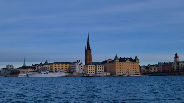 Riddarholmen al atardecer, en Estocolmo